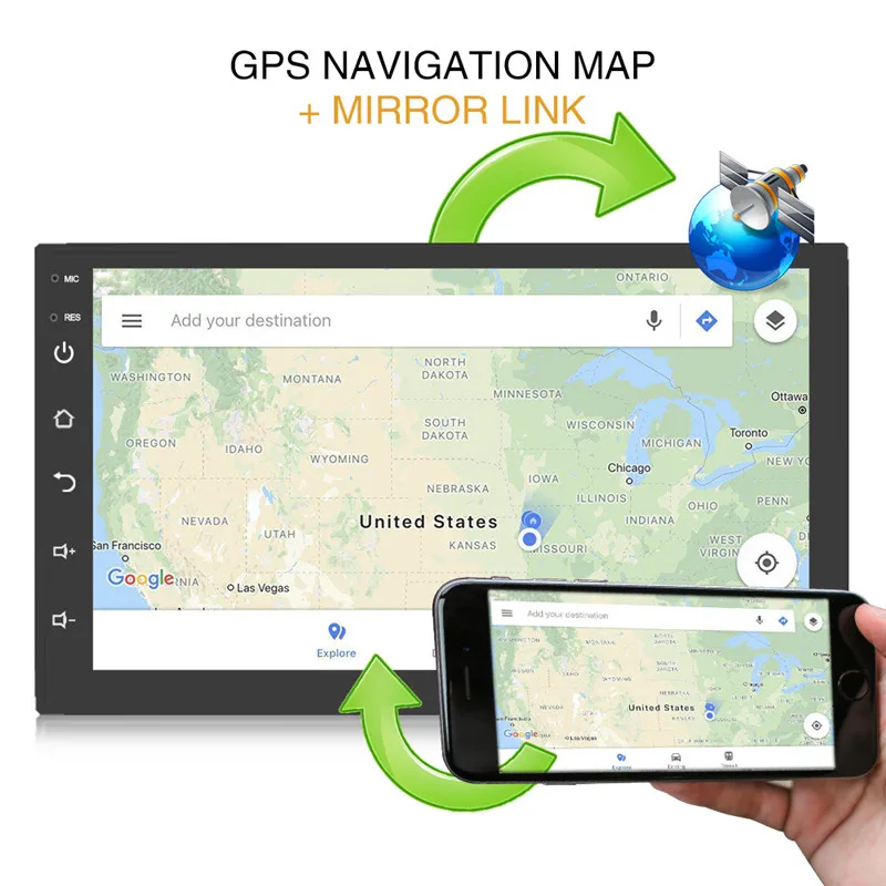 Авто Радио 2 Din Android gps навигация автомобильное радио стерео 7 "WIFI Bluetooth USB аудио 2DIN