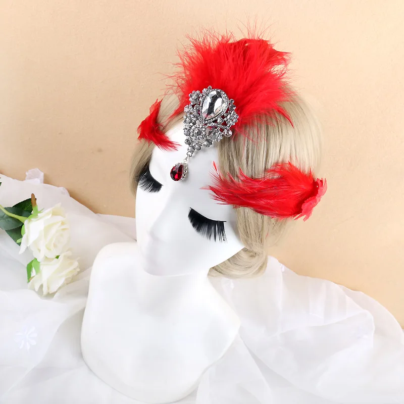 

4 styles feather hair accessories hair accessories flower feather vintage princess hair accessories model stage performance