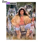 Алмазная картина Ever Moment, алмазная картина, человек, охотник за волком, квадратная дрель, стразы, алмазная вышивка, украшение для дома, мозаика ASF1686