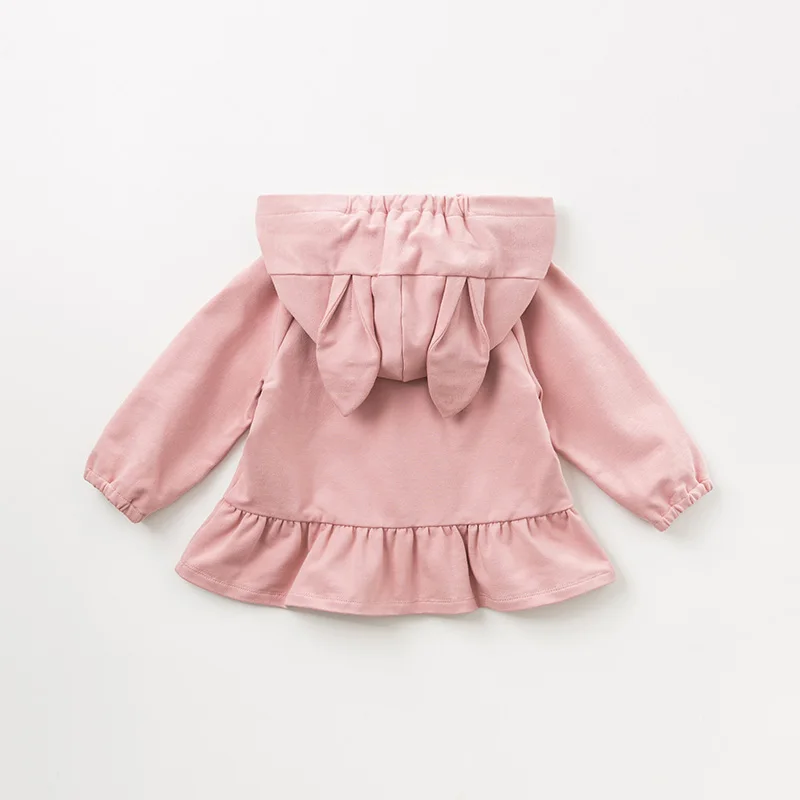 DBM10840 dave bella spring autumn baby girls cute rabbit hooded coat children tops fashion infant toddler outerwear | Детская одежда и