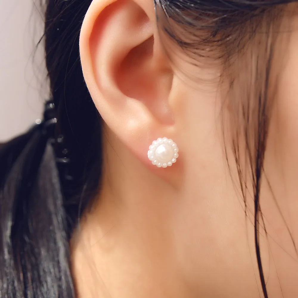 10 пар имитация жемчуга в форме цветка серьги с рисунком для женщин