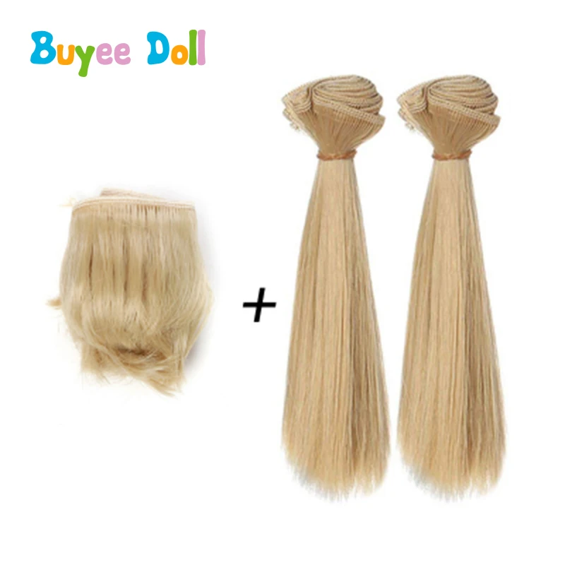 Прямой парик для шарнирной куклы с бахромой 5 см 2 шт. материал самостоятельной