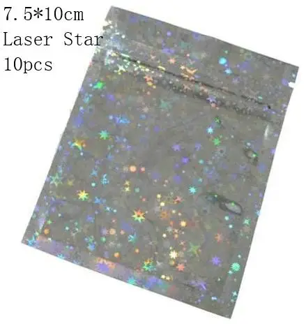 s laserstar ziplock 10 шт. DIY ремесло инструмент лазер пузырь мешок ручной работы голографический декор смола ювелирные изделия прозрачный карамельный цвет Упаковка Сумки Kawaii Arts - Цвет: s laserstar ziplock