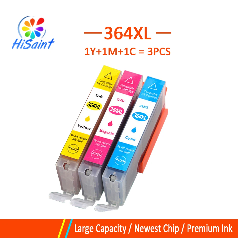 Чернильный картридж Hisaint 3 шт. для HP 364 XL сменный xl принтера Deskjet 3070A 5510 6510 B209a C510a |