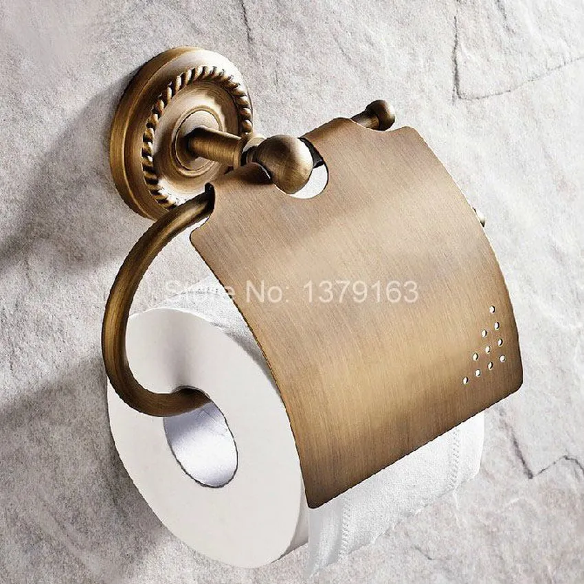 Античный латунный настенный медный держатель для туалетной бумаги аксессуары