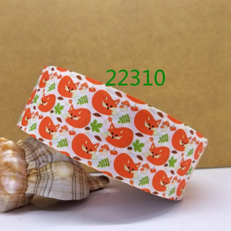 Бесплатная доставка 50 ярдов лиса лента напечатанная grosgrain 22315|Ленты для шитья| |