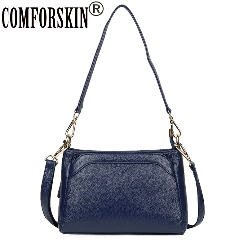 

COMFORSKIN Premium 100% Cowhide Leather Messenger Bags 2020 Brand Designer Big Capacity Women Cross-body Bags Bolsas Feminina