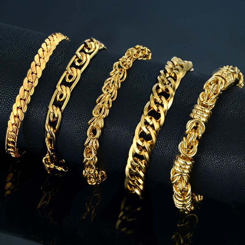 Мужской браслет из нержавеющей стали в стиле хип хоп|bracelets for|chain link braceletmen bracelet gold |