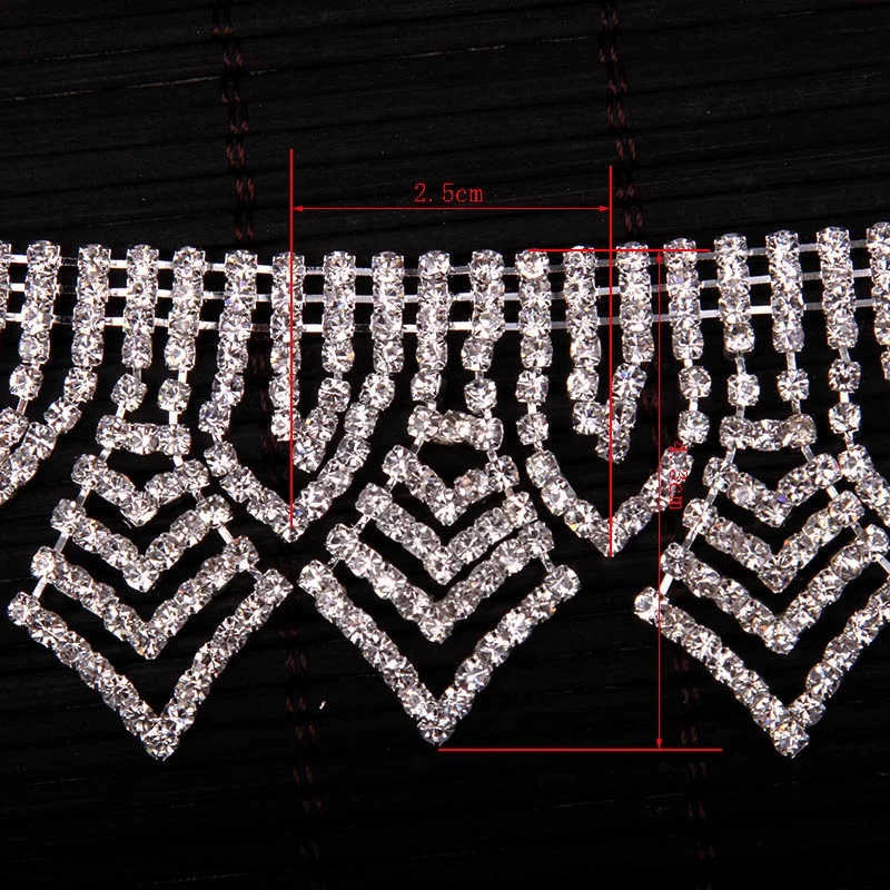 Бесплатная доставка 5 ярдов аппликация из горного хрусталя для свадебной цепочки