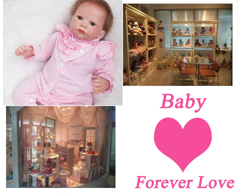 Преследовать 53 см так реально коричневый Средства ухода для век силикона Reborn Baby