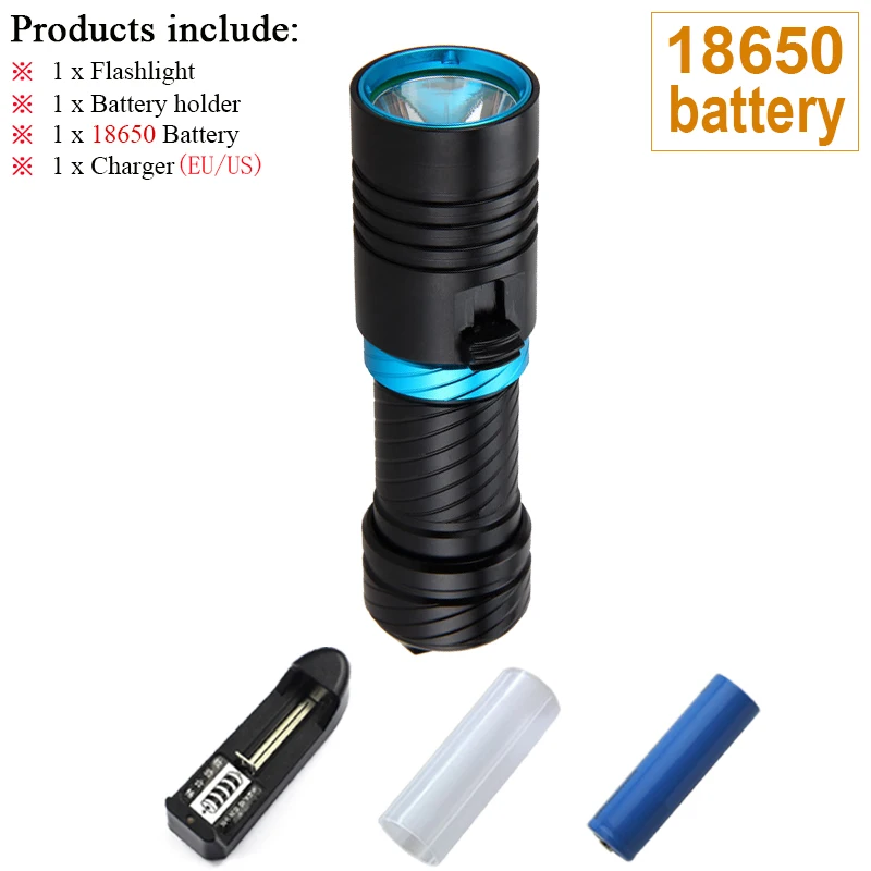 Фонари для подводной охоты CREE XM-L2 18650 или 26650 Дайвинг светодиодный фонарик Подводные Фонари Водонепроницаемый Портативный Фонари огни нырять свет лампы факел - Испускаемый цвет: B