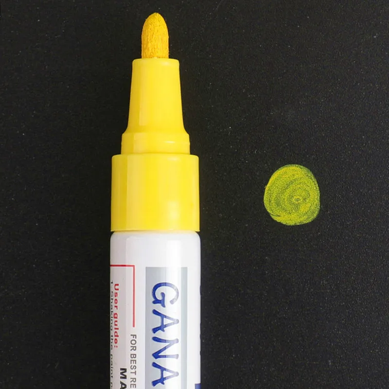 yellow 12 цветов, водонепроницаемая ручка, автомобильная краска, маркер, граффити, масляная краска, ing Mark, ручка, фотоальбом, сделай сам, фотоальбом, скрапбук - Цвет: yellow