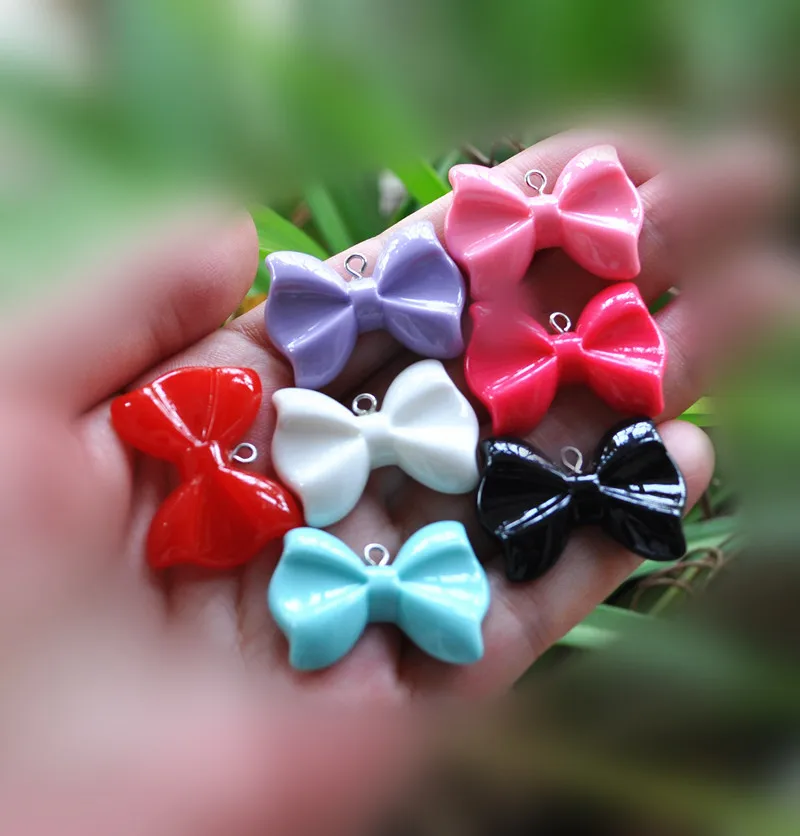 

diy bow charms necklace pendant glitter bow for DIY decoration