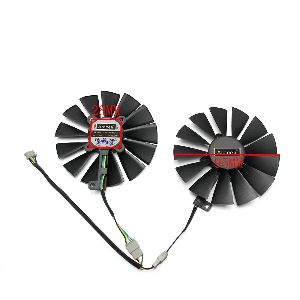 Вентилятор охлаждения с 13 лезвиями для ASUS STRIX RX 470 570 580 RX470 RX570 RX580 12 В 0 25 А 95 мм VGA
