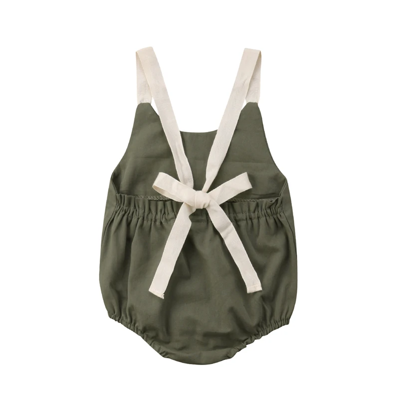 Summer Toddler Newborn Baby Girl Bodysuit Bowknot Backless Suspender Jumpsuit Sunsuit Outfit Infant Kids Clothes |