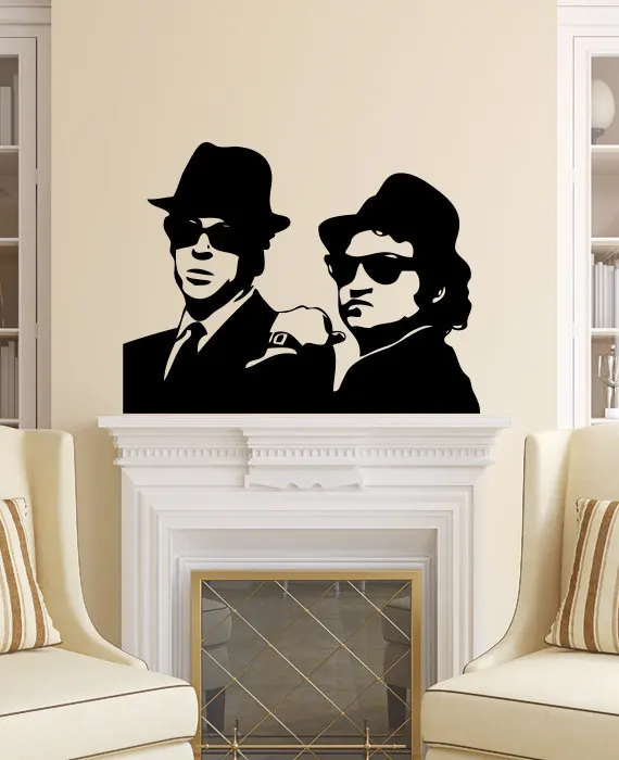 Бесплатная доставка diy виниловые наклейки The Blues Brothers настенные для спальни
