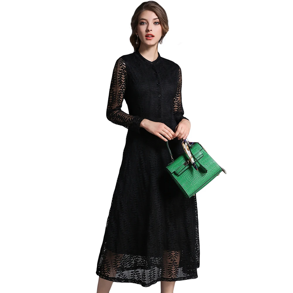 Одноцветное Для Женщин Осенние платья Тонкий Высокая Талия Line женский Vestidos