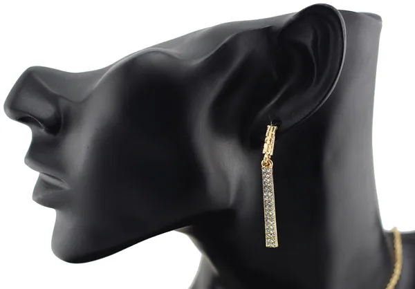 AAAA + стразы качественное квадратное прямоугольное золотое ожерелье с подвеской