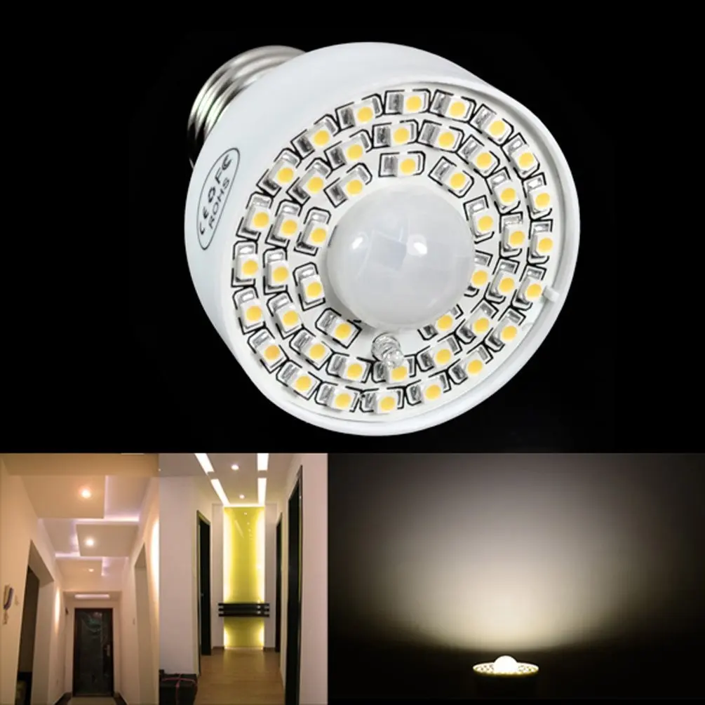 E27 акустический датчик заполняемости 45LED 3528SMD лампа светильник PIR детектор