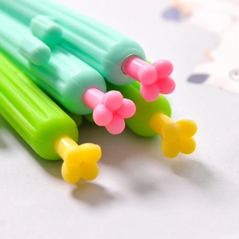 48 шт разноцветные силиконовые кактус механический карандаш мультфильм