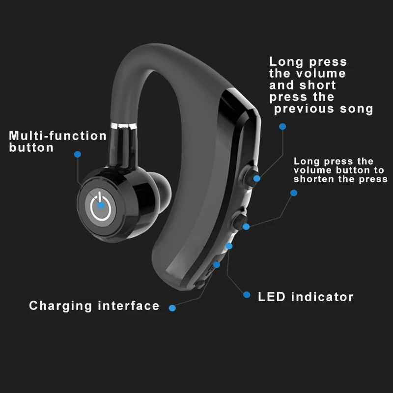 Bluetooth наушники с шумоподавлением беспроводные Длинные для вождения спорта NK