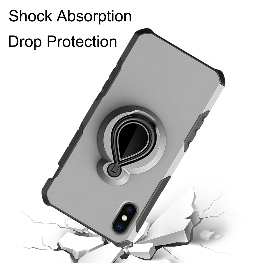 Birdroom Phone Case for iPhone X 7 8 plus TPU PC 2 in 1 Cover With Ring Kickstand |