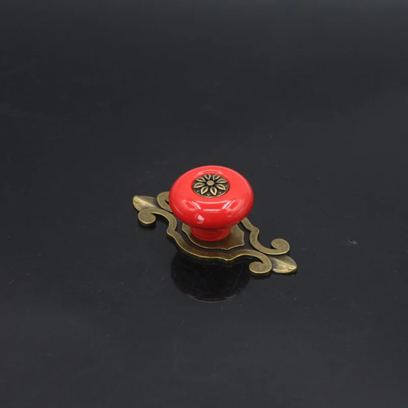 20Pcs / Set Ceramic Handles 40mm Drawer Knobs Cupboard Door Single Hole Cabinet with screws Furniture | Обустройство дома