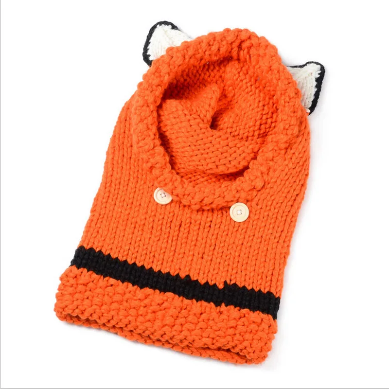 Новая Корейская зимняя теплая шапка-шарф для девочек милые осенние шерстяные