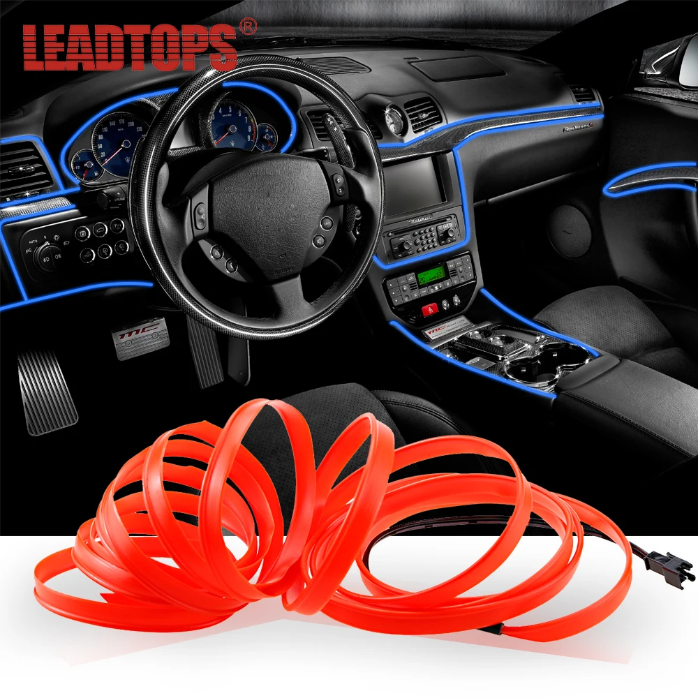 

LEADTOPS 1 комплект 4 м автомобильная светодиодная декоративная наклейка с сигаретой Автомобильный интерьер автомобильный Стайлинг Литье отде...