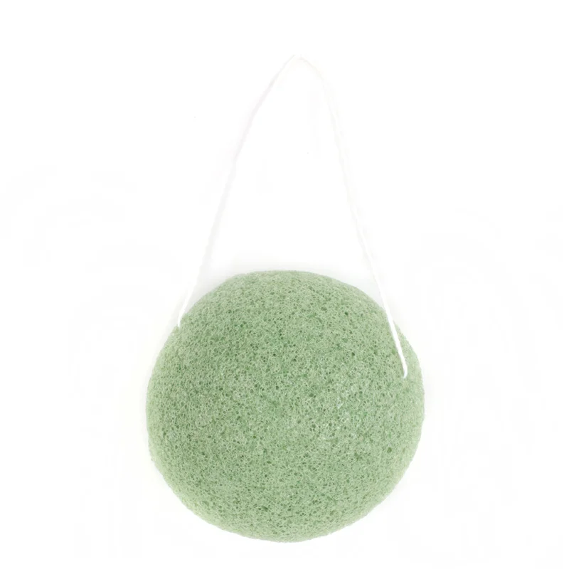 green 1pc 2 шт., Очищающий спонж для лица, натуральная косметика Konjac, пуховка, очищающая, моющая, уход за лицом, пудра, инструменты для макияжа - Цвет: green 1pc