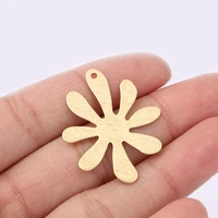 20pcs raw brass flower charms pendant for diy jewelry necklace making handemade sunflower charm accessories wholesale supplies