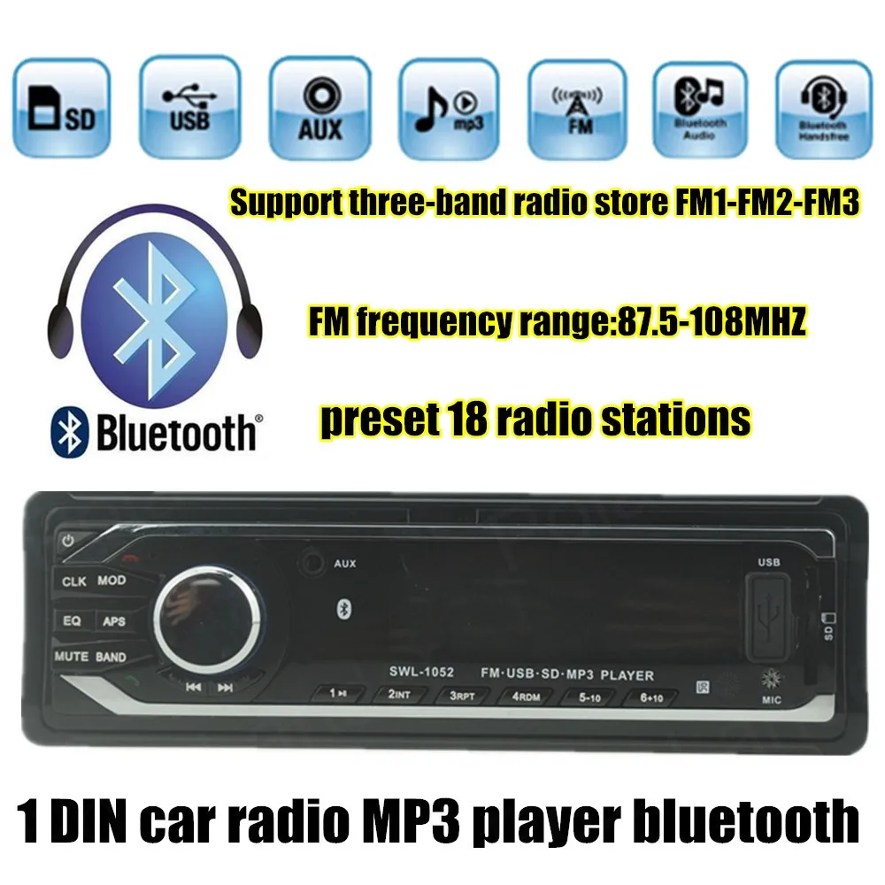 

best selling Car radio Car Audio Stereo 12V Player Bluetooth AUX-IN MP3 FM USB 1 Din With Remote Control For Car Radio