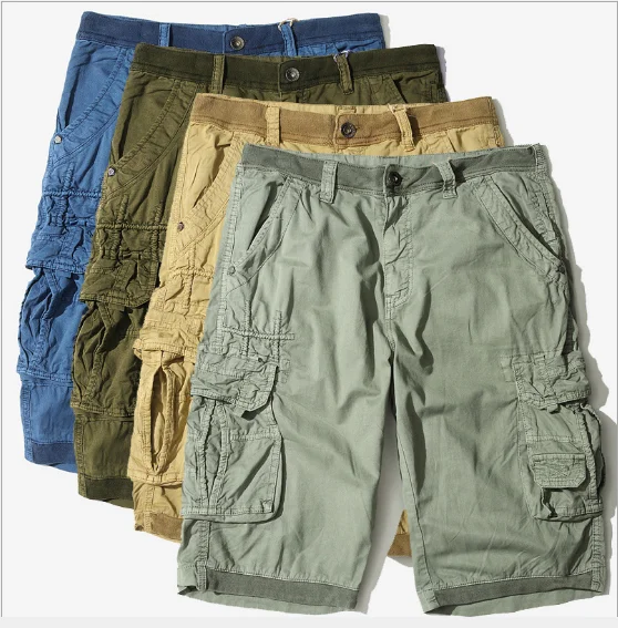 Комбинезоны Шорты Лето японский повседневные разноцветные карман Мужские штаны