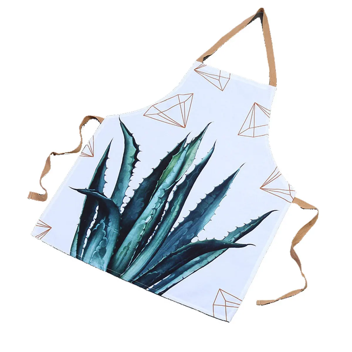 

Cactus Leaf Plant Pattern Apron Canvas Cloth Adults Cooking Baking Kitchen Aprons Bibs Home Cleaning Tools Accessories Tools