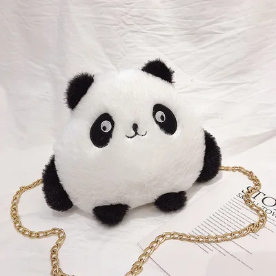 panda Candice guo плюшевая игрушка мягкая кукла животное панда из мультфильма счастливый кот Манеки Неко сумка через плечо карман сумка на плечо подарок для девочки 1 шт - Цвет: panda