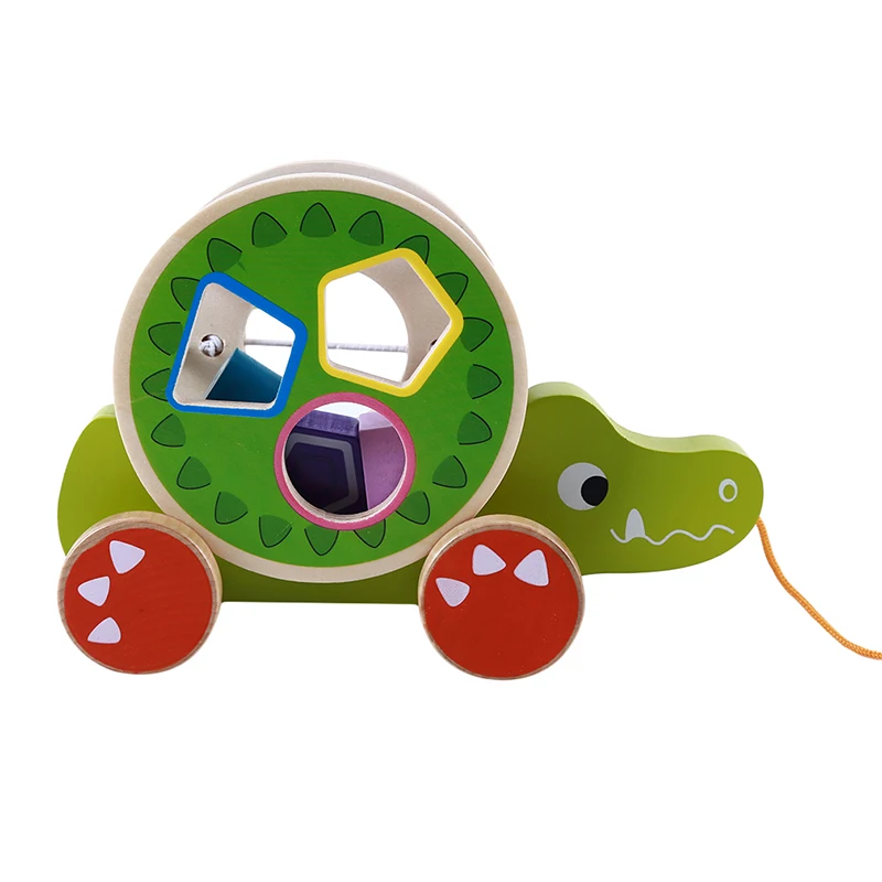 Милые Мультяшные животные строительные блоки трейлер Детские Ранние