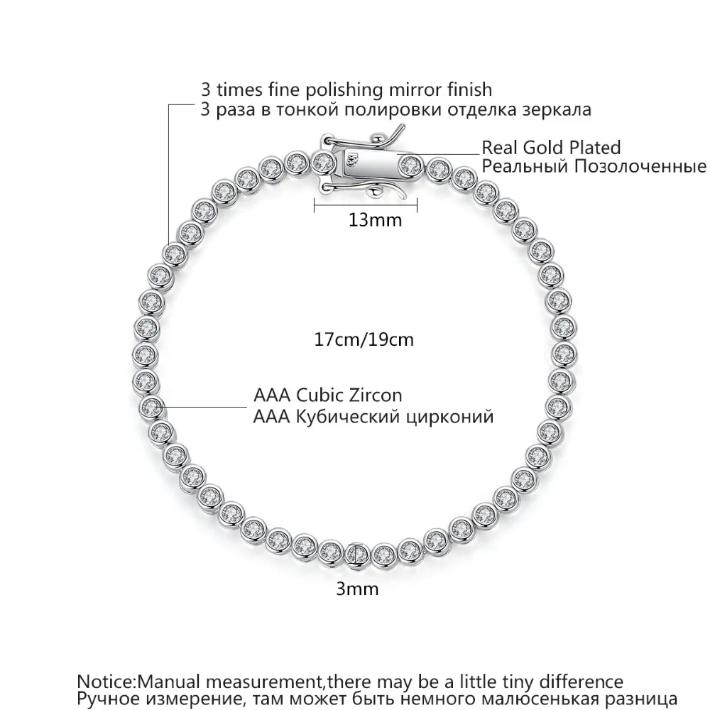 LUOTEEMI Классический Простой женский теннисный браслет для свадебной вечеринки