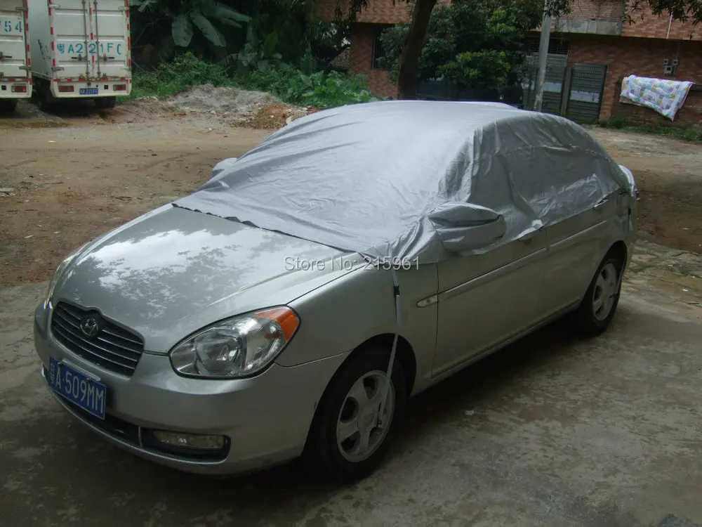 

Prevent Heat Cold Sun Rain Snow Half Car Cover PVC Coating Cover 3x1.5x0.5