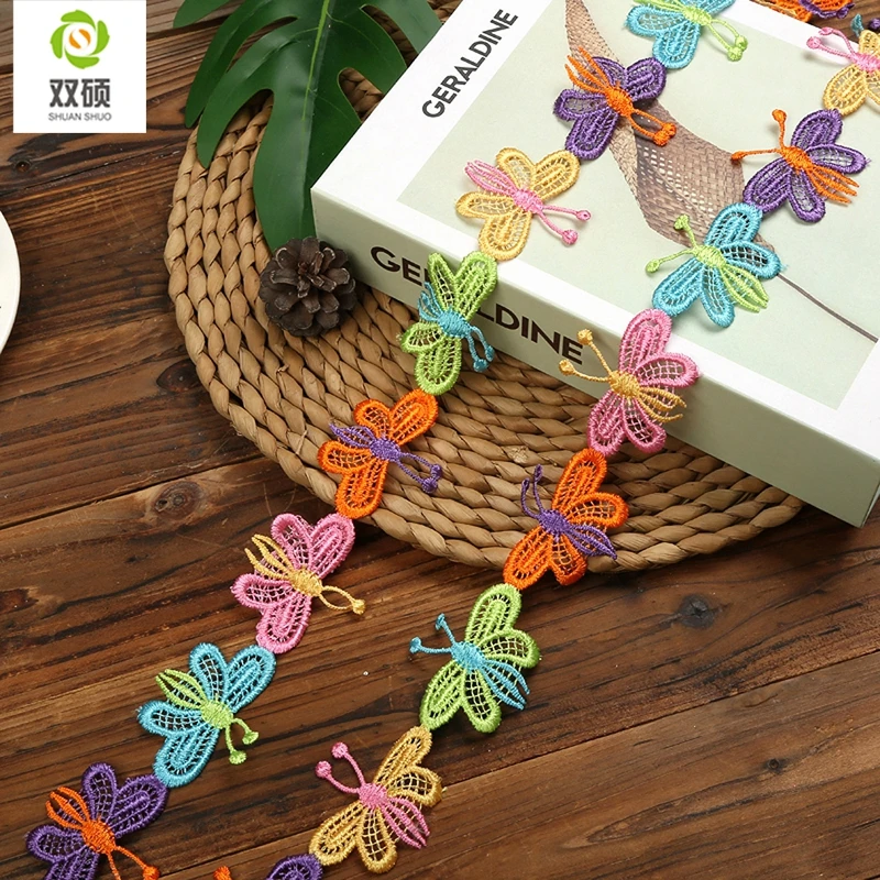 ShuanShuo 2cm wide Lace Trimming Knit Wedding Embroidered DIY Handmade Quilt Ribbon Embroidery Craft Accessories 1yard