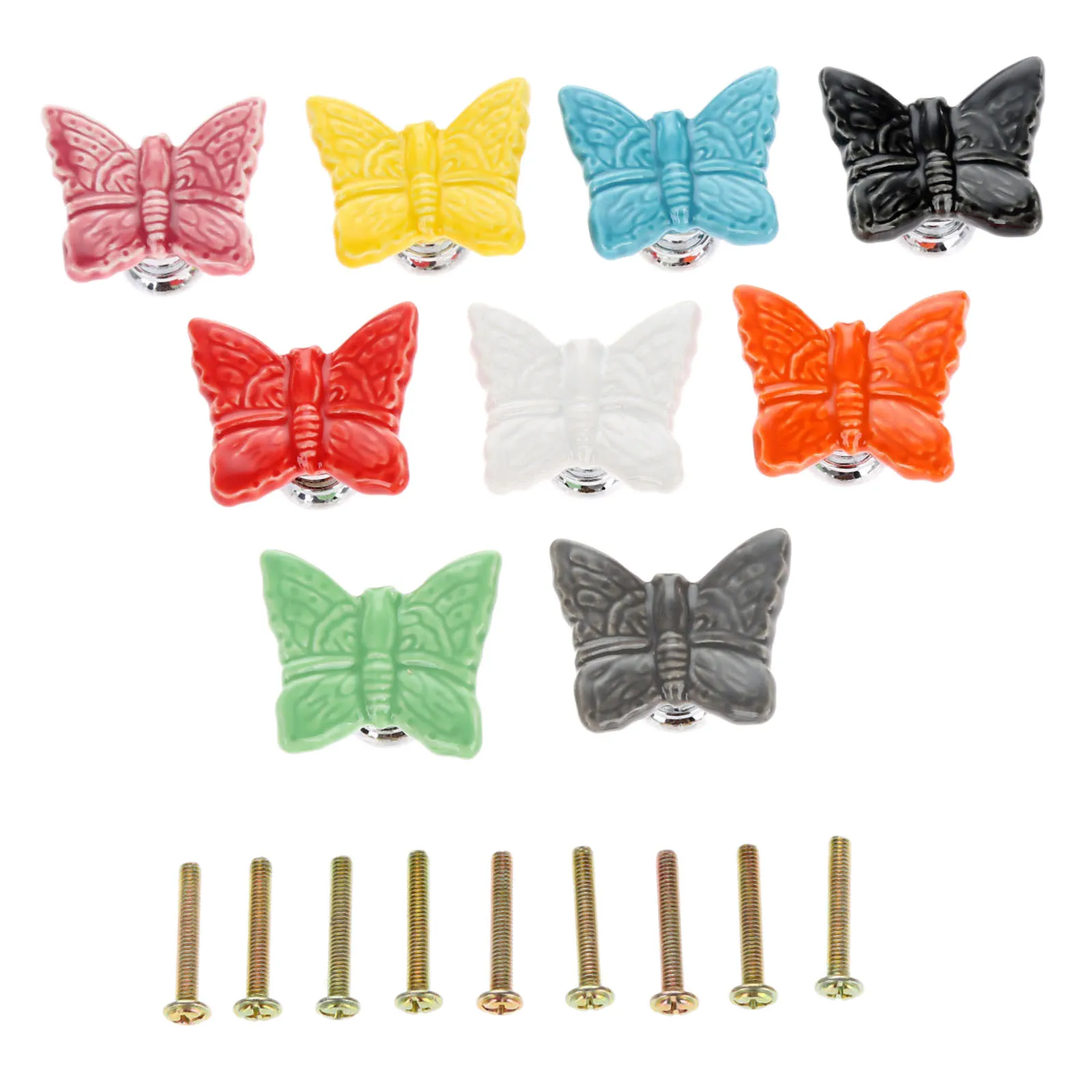 1Pc Butterfly Ceramic Dresser Knob Furniture Handles Cabinet Knobs and Door Cupboard Drawer Kitchen Pull Handle | Обустройство дома