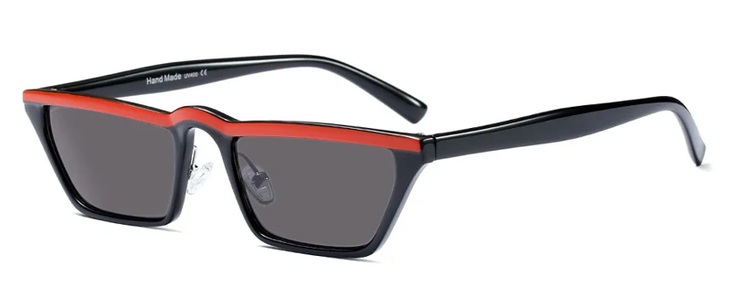 black red Peekaboo квадратные маленькие Солнцезащитные очки женские с плоским верхом милые Ретро леопардовые черные красные солнцезащитные очки «кошачий глаз» для женщин и мужчин uv400 - Цвет линз: black red