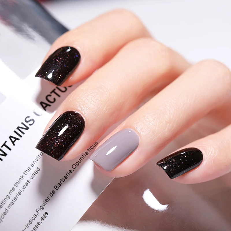 NEE JOLIE 18 Colors Shimmer Nail Polish Pure Nail Color Pink Purple Gray Series Glimmer Fast Dry Nail Art Varnish 3.5ml