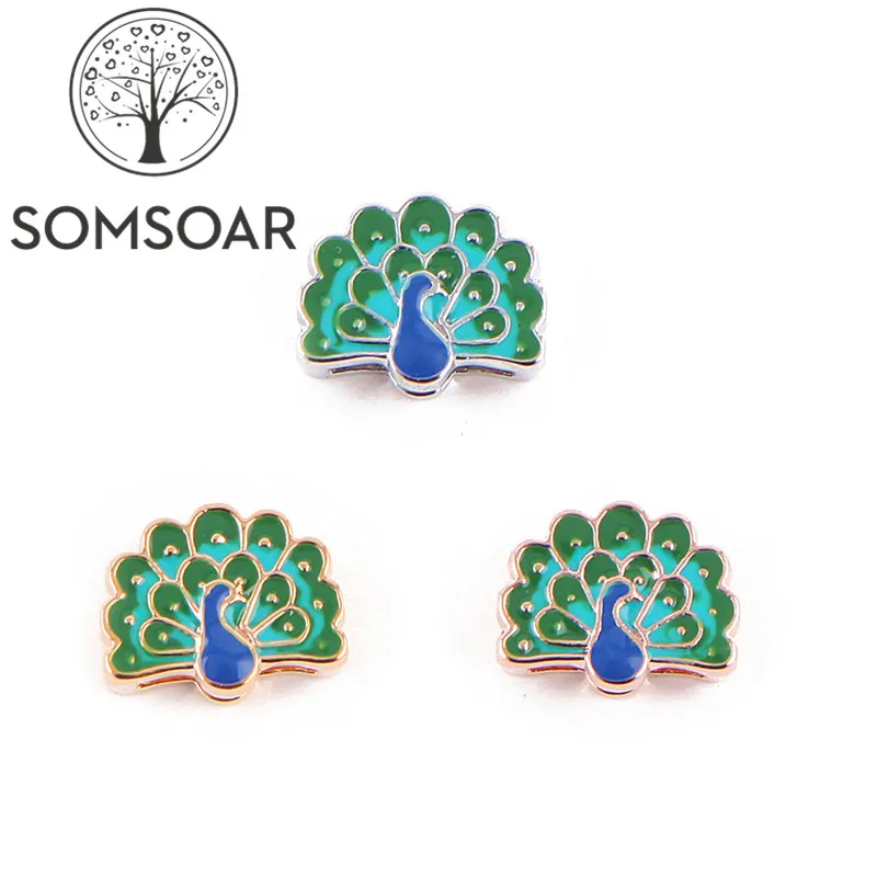 Somsoar ювелирные изделия lordly Павлин масло капельная горка амулеты подходят для