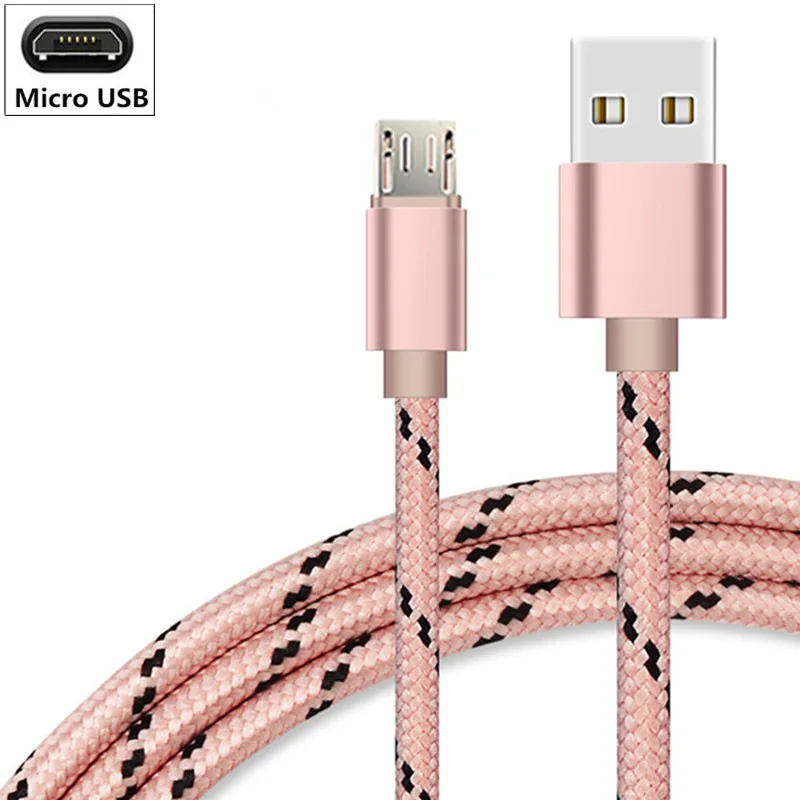 Для samsung A50 A30 huawei Y7 Prime P30 Зарядное устройство кабель для Xiaomi mi 8 9 Красный mi 7 pro sony htc Nokia zte mi cro USB и Тип c - Цвет: Micro USB-Rose Gold