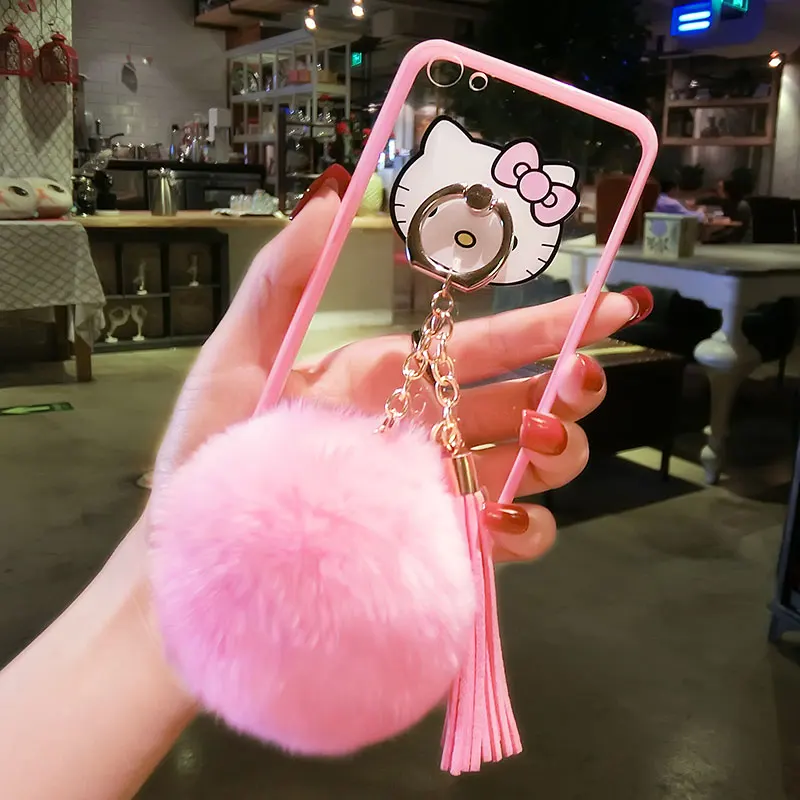 Для iPhone 6 S 7 Plus X для девочек Модный милый держатель кольца с кошкой чехол