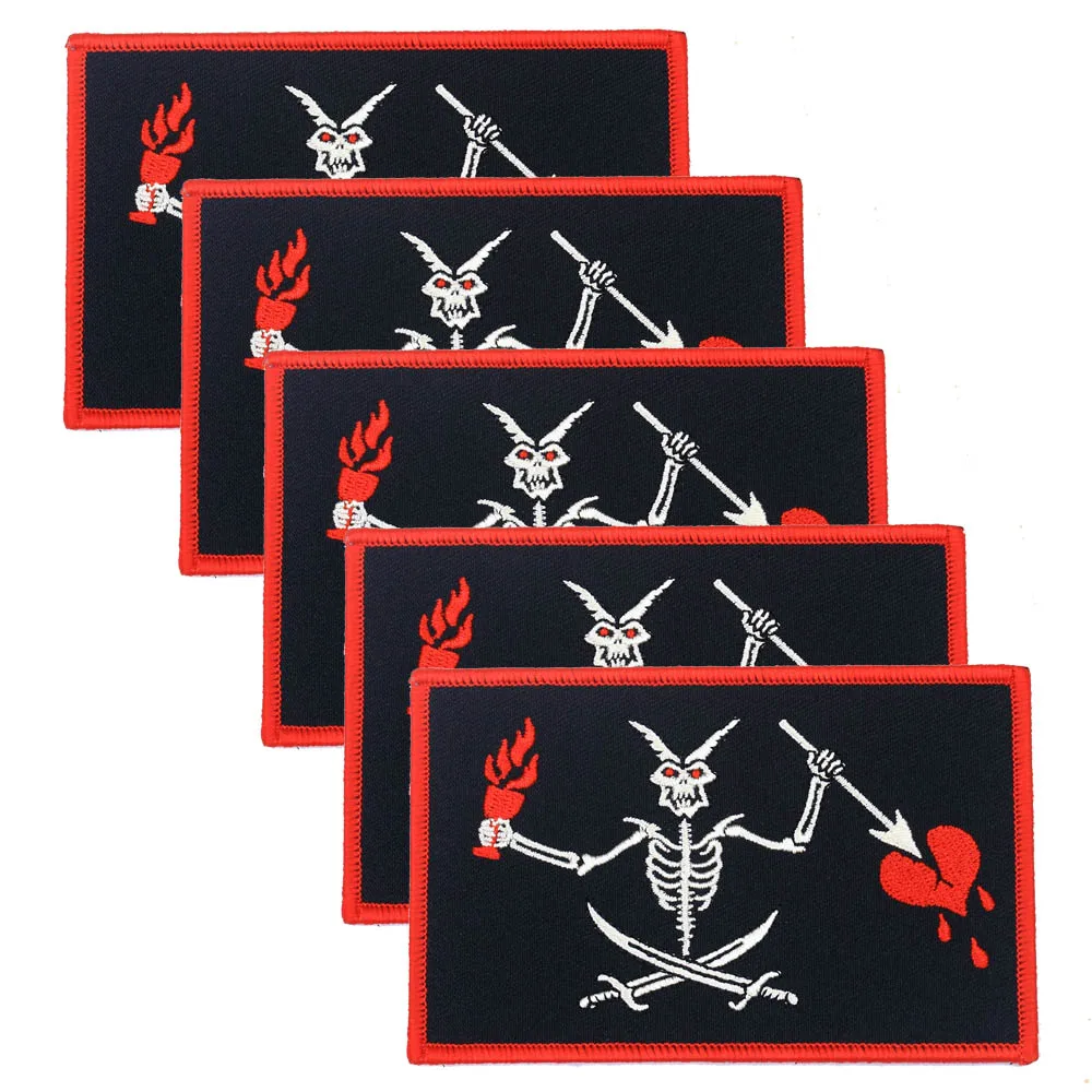 TSNK Поклонники военного стиля вышивка патч армейский Тактический Boost Morale Badge "S.A.S/Blackbeard" Armlet - Цвет: RED-5PCS