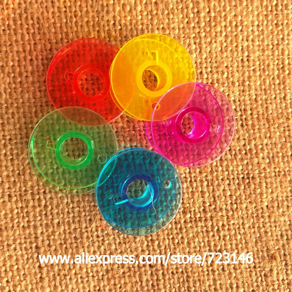 

JAPAN5Pcs/Set Empty Bobbins Sewing Machine Spools Colorful Plastic Case Storage Box for Sewing Machine singer brother toyata