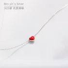 Женское колье-чокер RYOUCUTE, ожерелье из настоящего серебра с красным сердцем, свадебное ювелирное изделие, массивное ожерелье