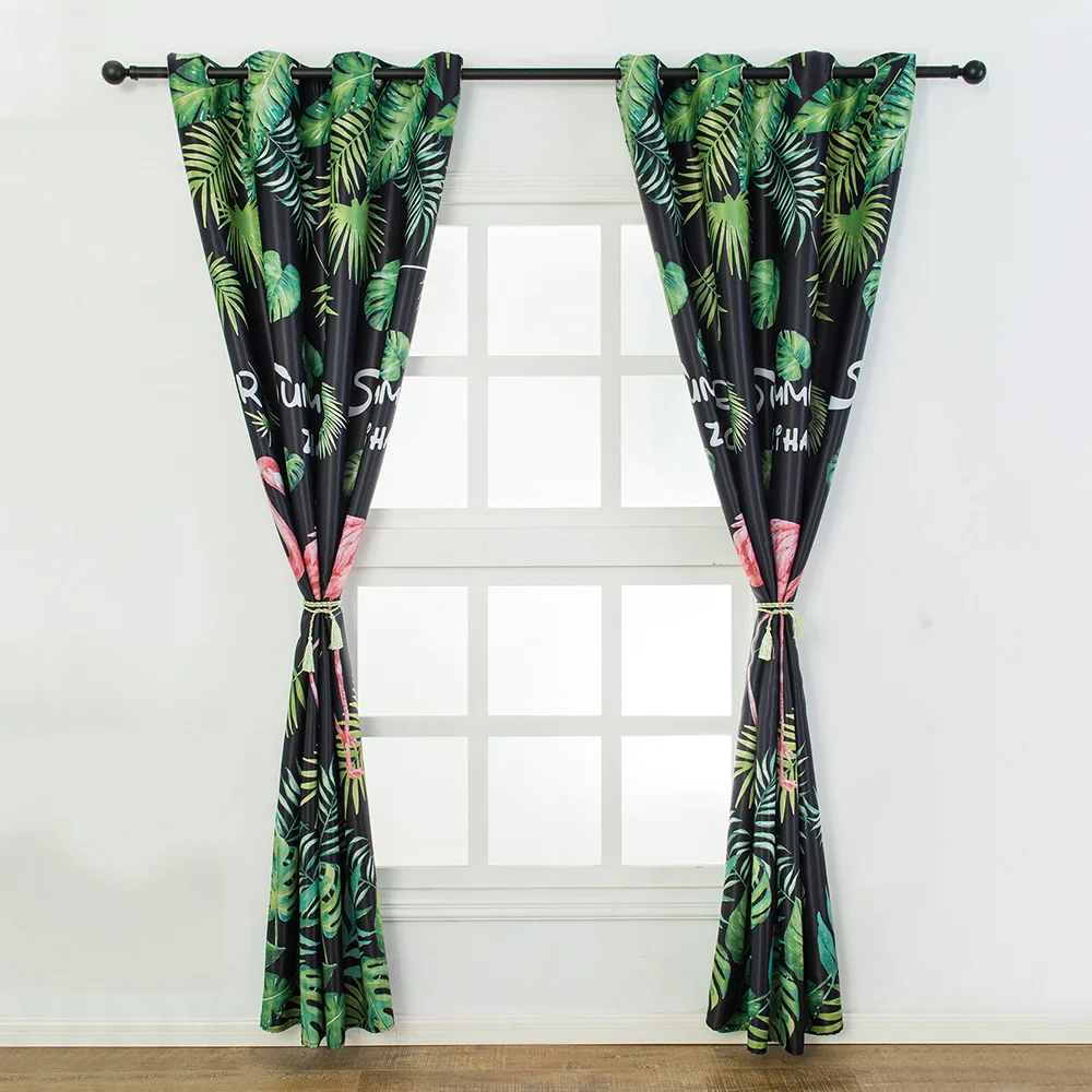 Затемненные занавески тропические растения Печать теплоизоляционные