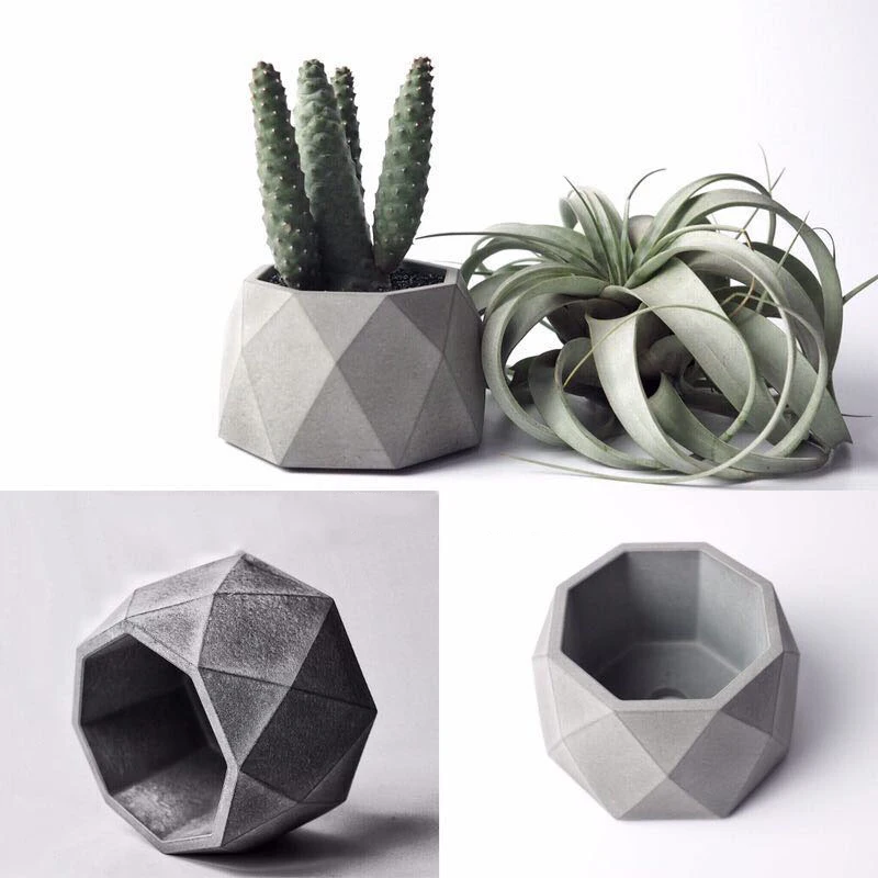 

Geometric Succulent Plants Pot Silicone Concrete Mold Candlestick Gypsum Plaster Craft Mould Octagon Cement Clay Flowerpot Molds